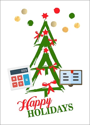 Accounting Tree Holiday Card (Glossy White) 