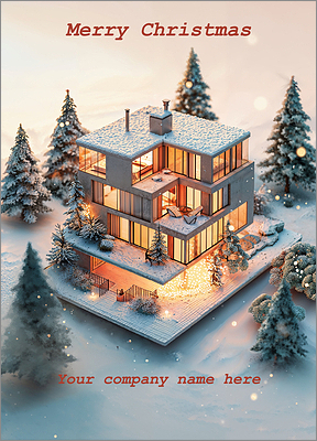 Architect Christmas Card Minimal (Glossy White) 