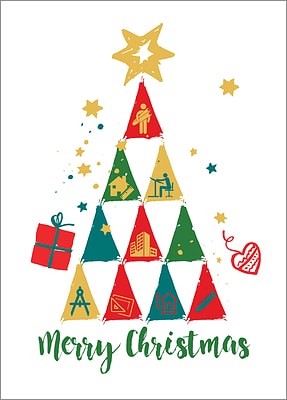 Architects Tree Christmas Card (Glossy White) 