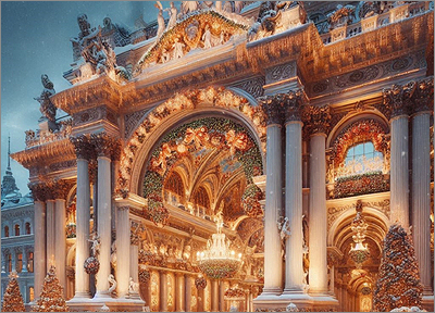 Architecture Christmas Card Glassy (Glossy White)