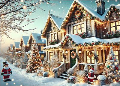 Architecture Christmas Card Trendy (Glossy White)