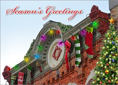 Architecture Stockings Christmas Card (Glossy White)