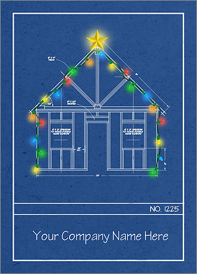Blueprint Christmas Card (Glossy White)