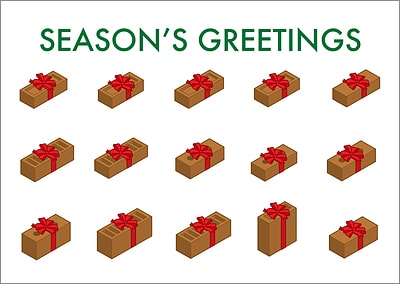Brick Assortment Christmas Card (Glossy White) 