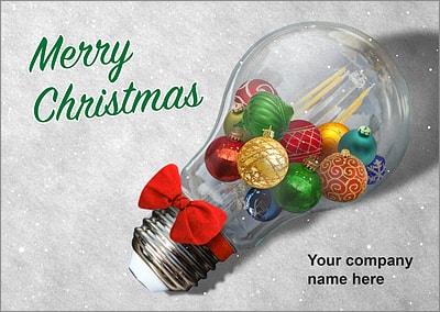 Bulb Ornaments Christmas Card (Glossy White) 