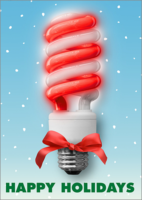 Candy Cane Electrician Card (Glossy White) 