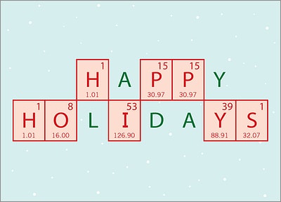 Chemical Engineer Holiday Card (Glossy White)