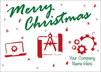Christmas Engineering Card (Glossy White) 