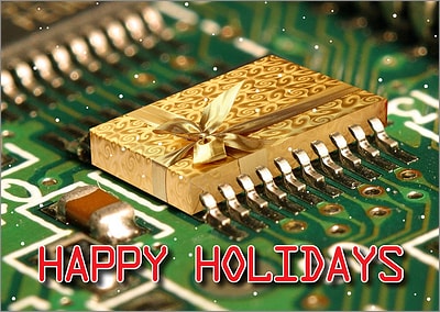 Circuit Gift Christmas Card (Glossy White) 