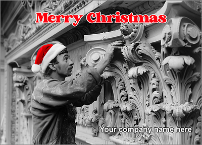 Column Holiday Greetings Card (Glossy White) 