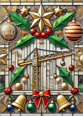 Crane Christmas Card Charming (Glossy White) 