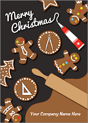 Drafting Gingerbread Christmas Card