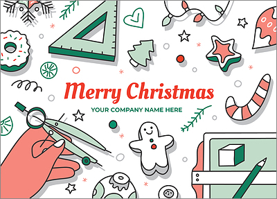 Drafting Merry Christmas Card