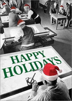Draftsman Holiday Card (Glossy White) 