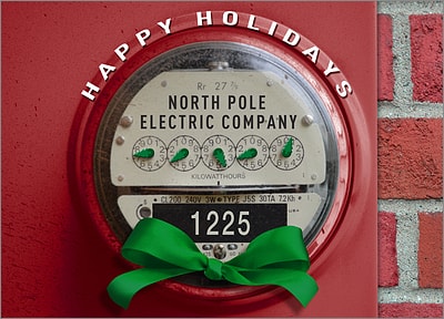 Electric Meter Holiday Card (Glossy White)