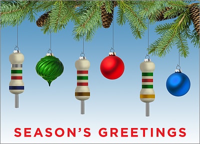 Electronic Engineering Christmas Card (Glossy White) 