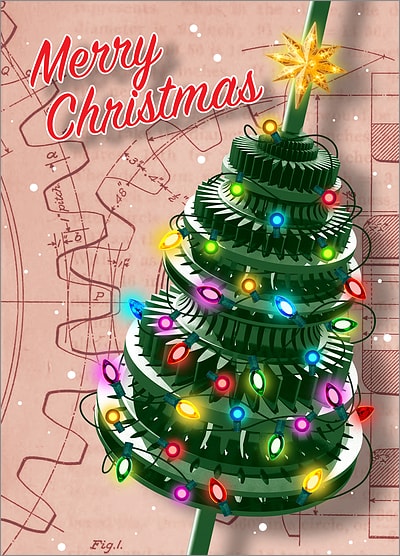 Engineer Holiday Card (Glossy White) 