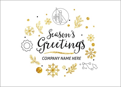 Engineer Icons Christmas Card (Glossy White) 