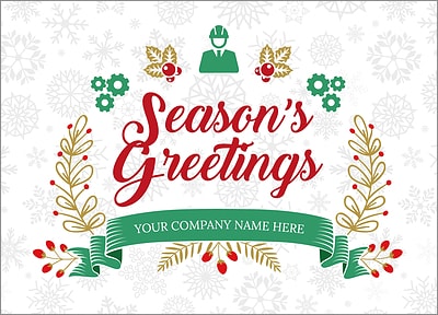 Engineers Snowflake Christmas Card (Glossy White) 