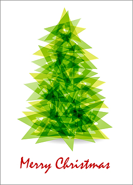 Green Triangle Tree Christmas Card
