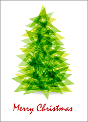 Green Triangle Tree Christmas Card