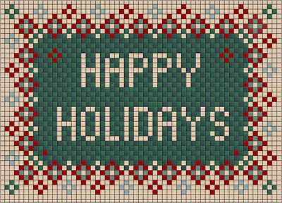 Happy Holidays Tile (Glossy White) 