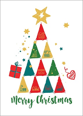 Landscape Tree Christmas Card (Glossy White) 