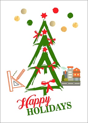 Landscape Tree Holiday Card (Glossy White) 