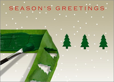 Painters Tape Holiday Card (Glossy White) 