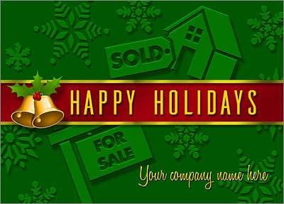 Real Estate Card Green (Glossy White) 