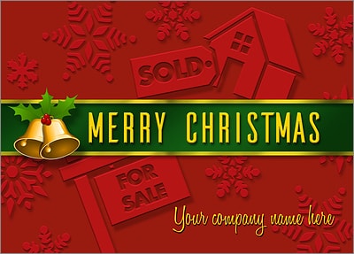 Real Estate Card Red (Glossy White) 