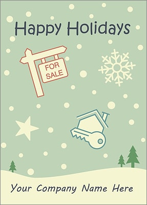 Real Estate Snowfall Card (Glossy White) 