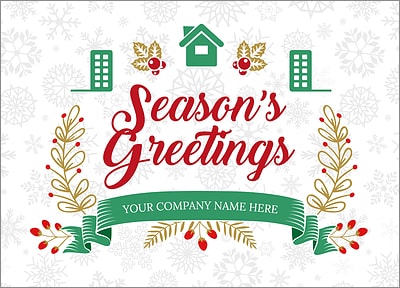 Realtors Snowflake Christmas Card (Glossy White)