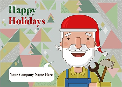 Santa Ironworkers Christmas Card (Glossy White)