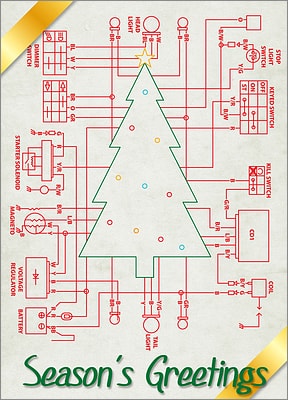 Schematic Holiday Card (Glossy White) 