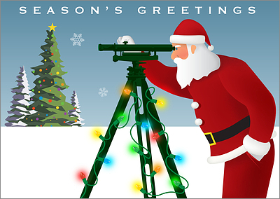 Surveyor Christmas Card (Glossy White)