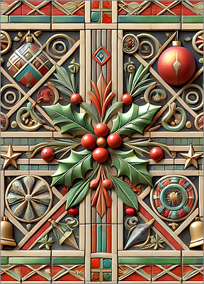 Terra Cotta Christmas Card Bold (Glossy White)