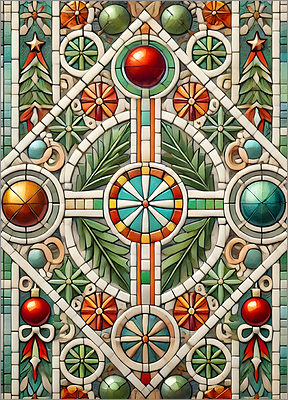 Tile Christmas Card Classic (Glossy White) 