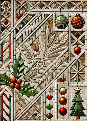 Tile Christmas Card Detailed