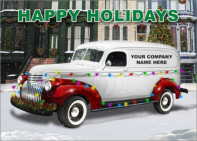 White Christmas Van Card (Glossy White) 