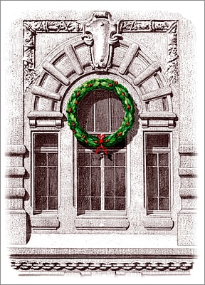 Window w Wreath (Glossy White) 