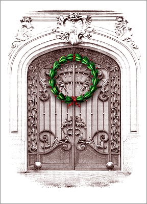Wreath on Iron Door (Glossy White) 