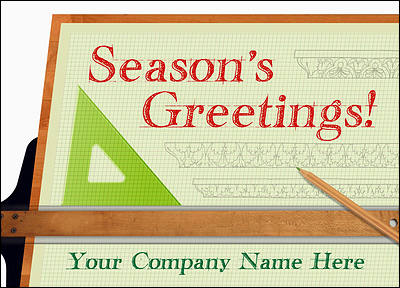 Architect Table Christmas Card (Glossy White)
