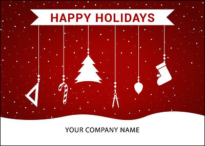 Architects Ornaments Holiday Card (Glossy White)