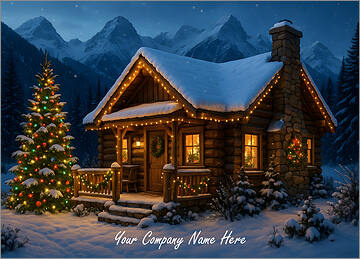 Architecture Christmas Card Cabin