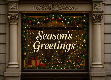 Architecture Christmas Card Window