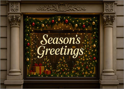 Architecture Christmas Card Window