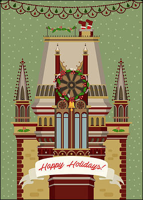 Gothic Architecture Christmas Card (Glossy White)
