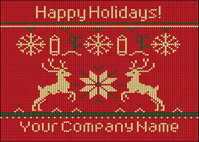 Landscape Reindeer Christmas Card (Glossy White)